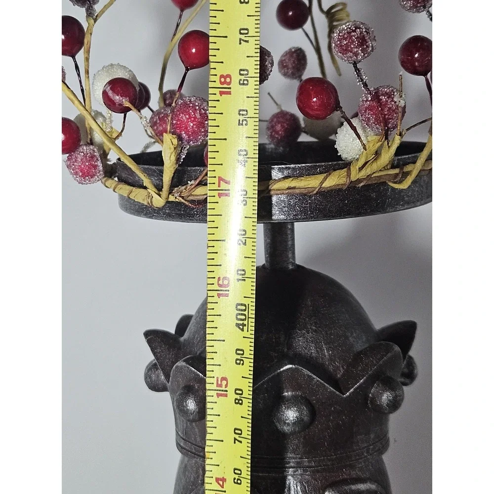 Pier 1 Imports Rustic Metal Nutcracker Pillar Candle Holder Christmas Decor 17